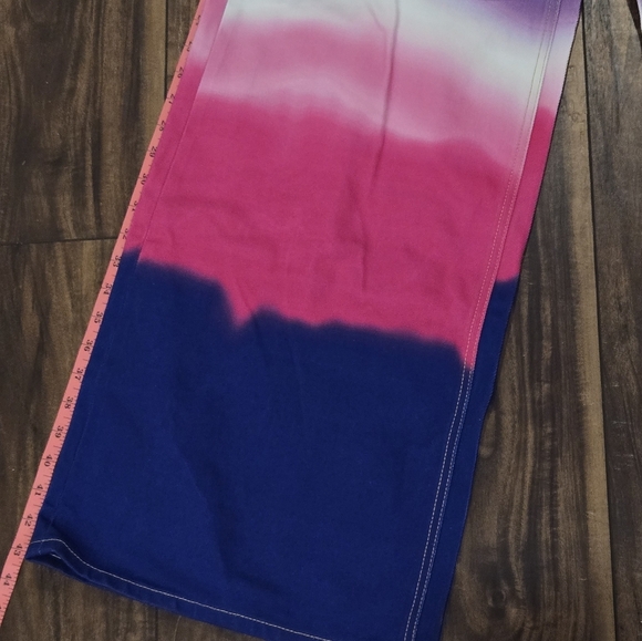 AREA Ombre Pink and Blue Tie-Dye Wide-leg Pants sz 25 - Picture 10 of 12